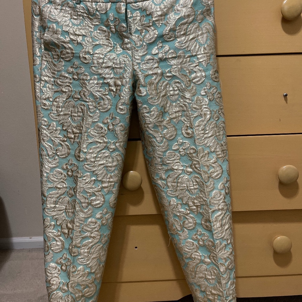 J Crew embroidered pants size petite 0